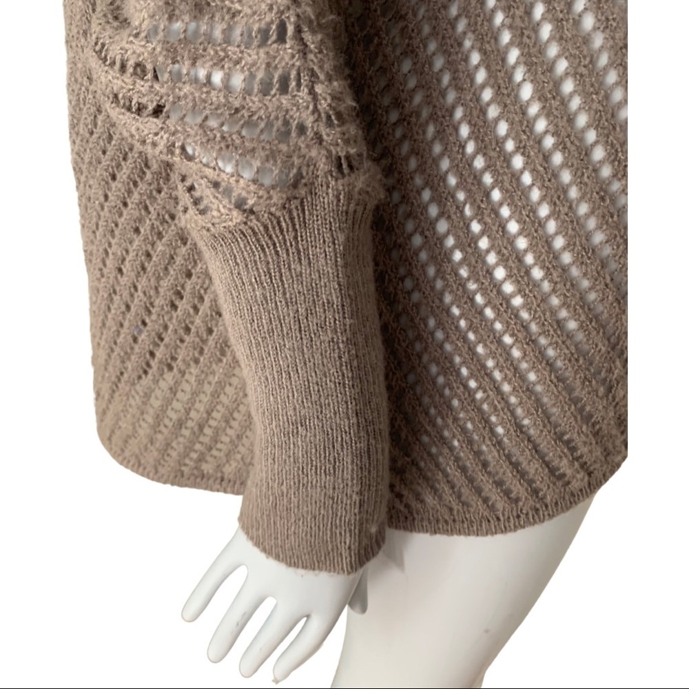 TROUVE Nordstrom Boyfriend Cardigan Sweater Open Weave Mauve Loose Fit Knit - Picture 7 of 15